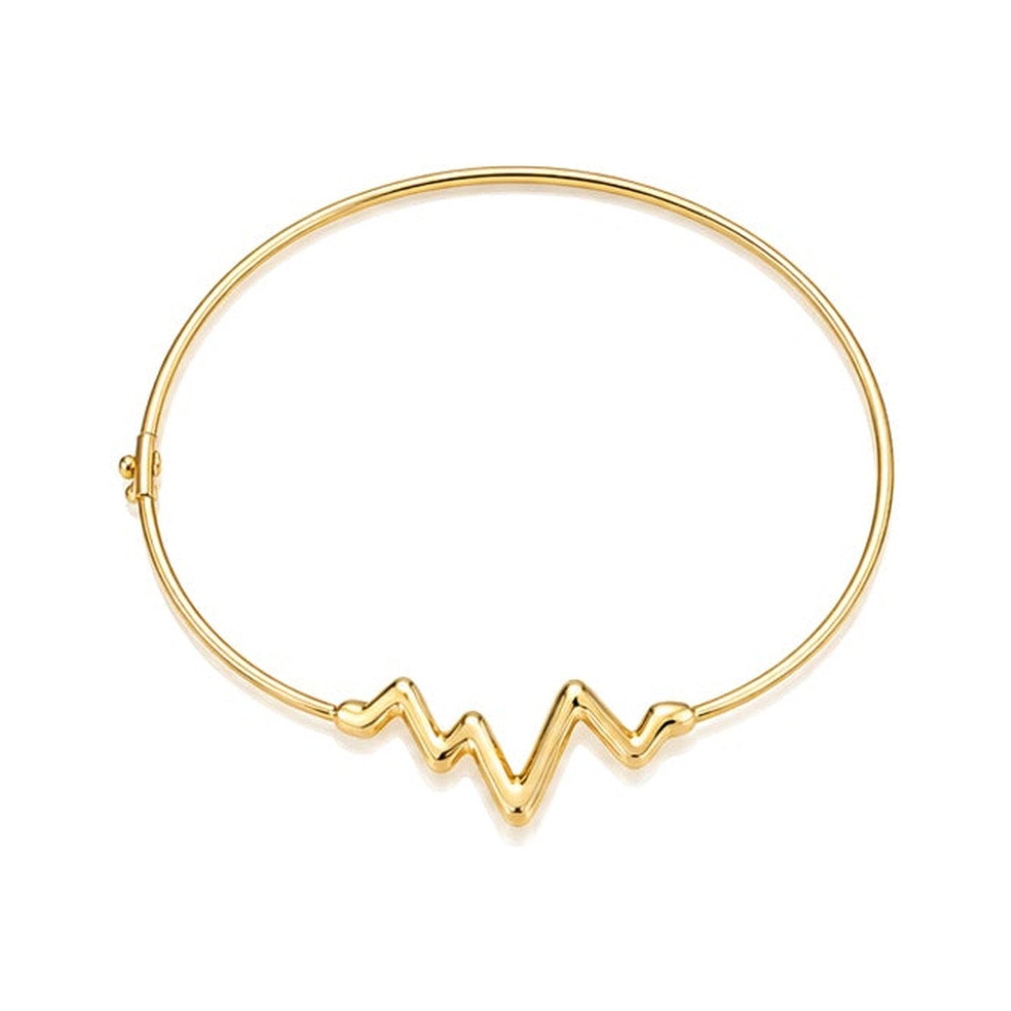 Gaia Gold Pulse Gold Bangle in 18K yellow gold, top angle