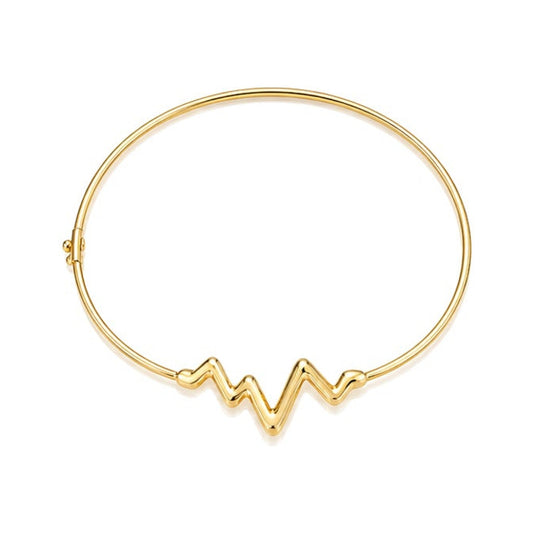 Gaia Gold Pulse Gold Bangle in 18K yellow gold, top angle