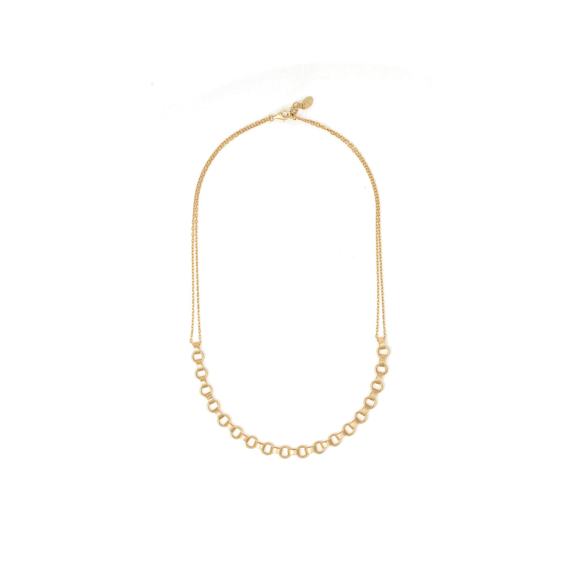 Gaia Gold Rounded Link Necklace in 18K yellow gold