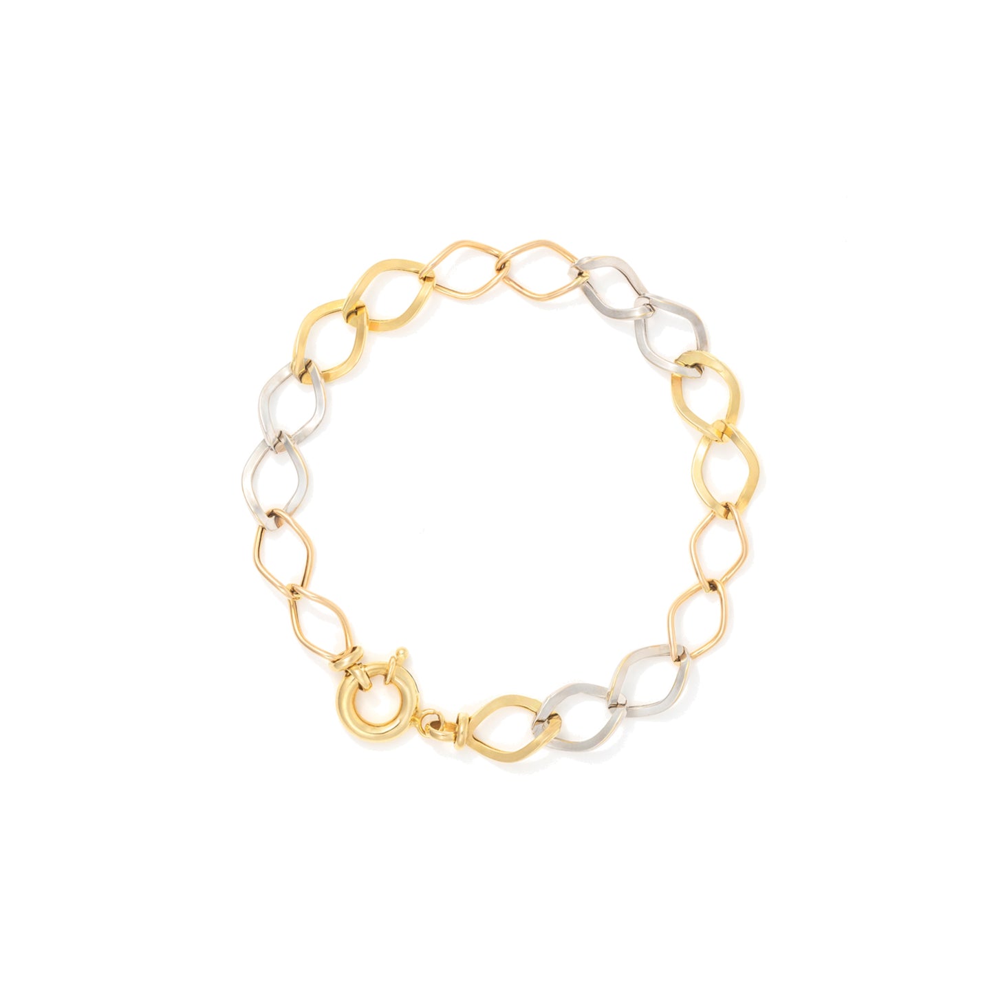 Gaia Gold Roundlink Bracelet in 18K yellow, rose and white gold