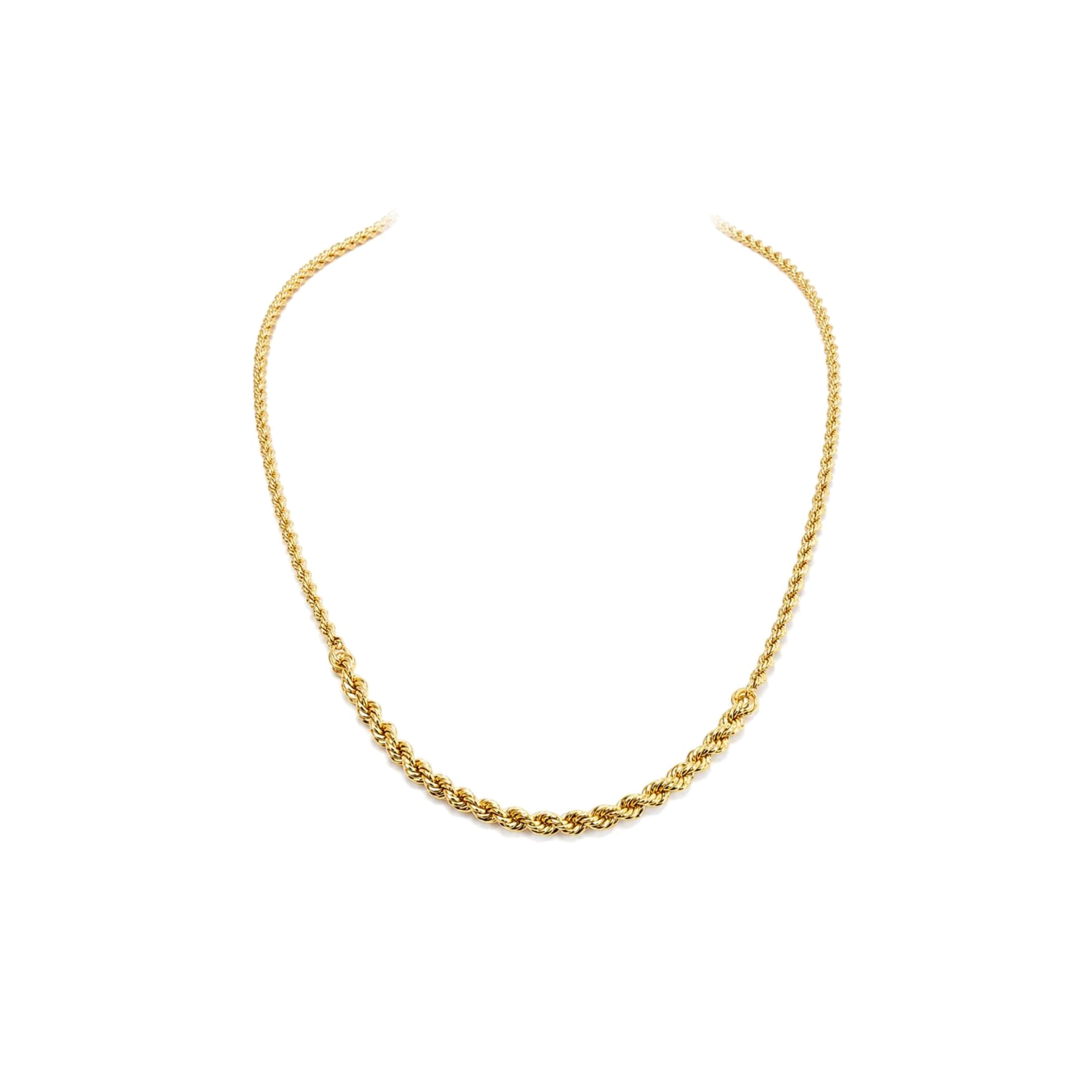 Gaia Gold Royal Rope Chain Necklace in 18K yellow gold