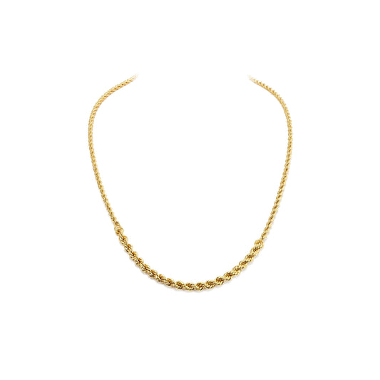 Gaia Gold Royal Rope Chain Necklace in 18K yellow gold