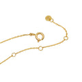 Gold chain necklace with clasp on a white background