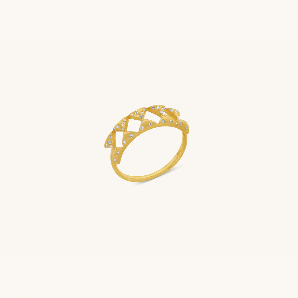 Hourglass Intersection Diamond Ring