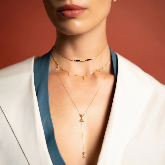 Hourglass Intersection Diamond Necklace