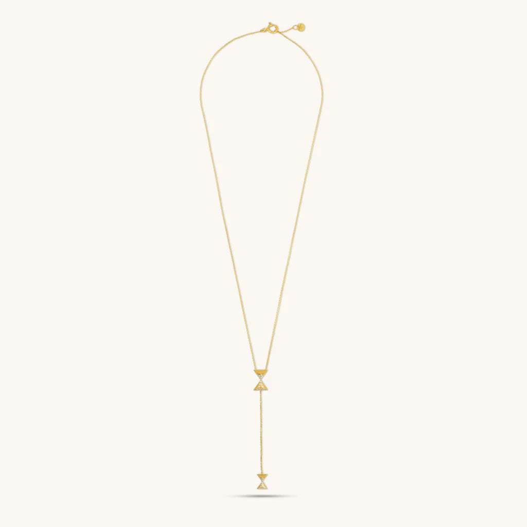 Hourglass Intersection Diamond Necklace