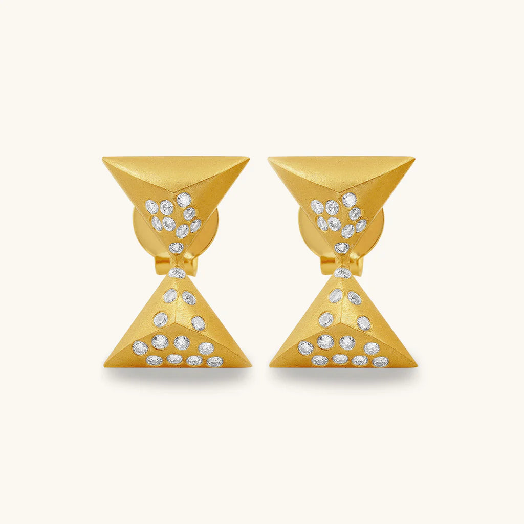 Hourglass Turning Point Diamond Studs