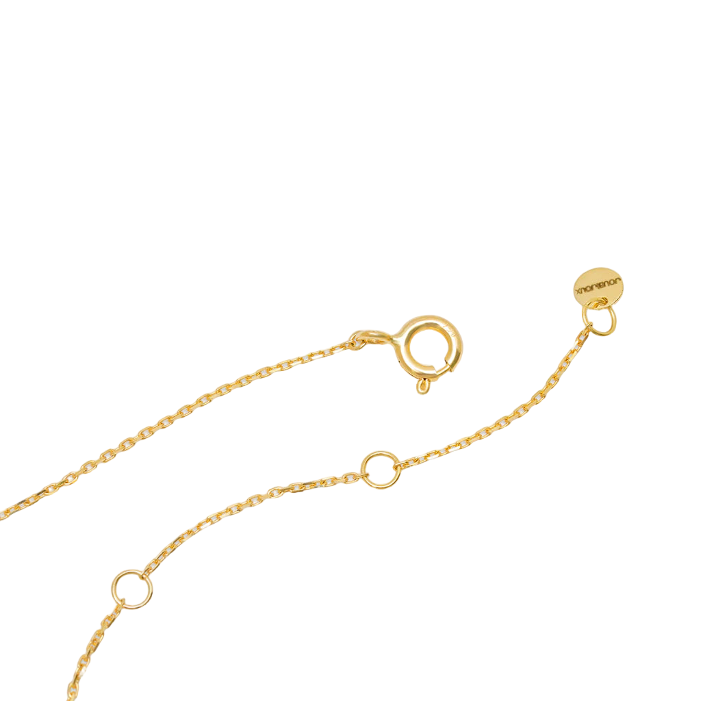 Gold chain bracelet on a white background