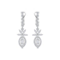 Pair of diamond earrings on a white background