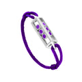 18k white gold cage-design bracelet with purple sapphires and diamonds