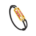 18k white gold cage-design bracelet with pink sapphires and diamonds