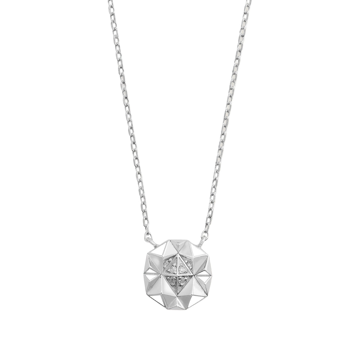 18k white gold pendant necklace with diamonds