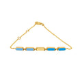 18k gold bracelet with two-tone blue enamel