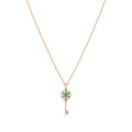 18k rose gold necklace with diamonds and enamel