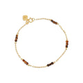18k gold link chain bracelet with tigereye beads