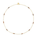 18k gold link chain choker necklace with tigereye beads