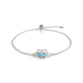 18k white gold bracelet with blue enamel and diamonds, dome-inspired design
