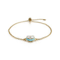18k yellow gold bracelet with blue enamel and diamonds, dome-inspired design