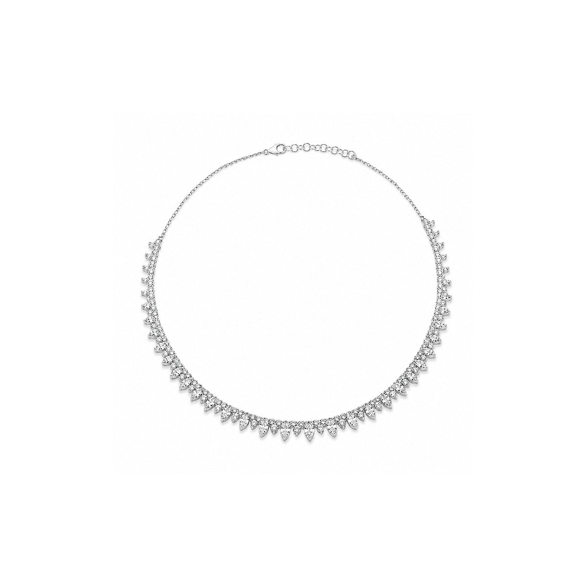 18K white-gold Stardust Marquise Necklace with lab-grown diamonds