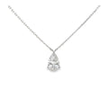 18K white-gold pear diamond pendant necklace with lab-grown diamond