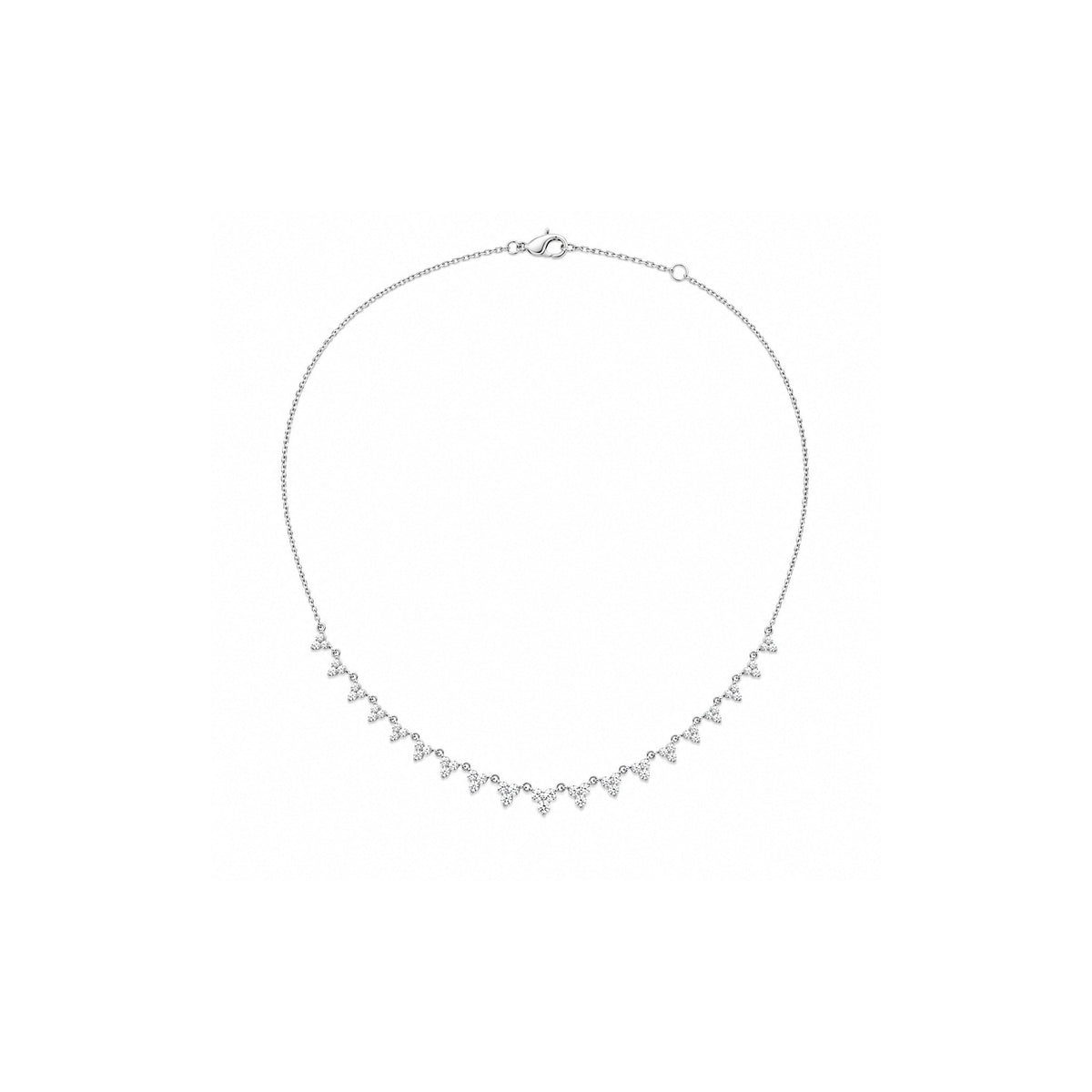 18K white-gold Long Stardust Necklace with lab-grown diamonds