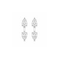 18K white-gold pear lab-grown diamond studs with ear jackets