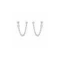 18K white-gold pear chain earring with lab-grown diamonds