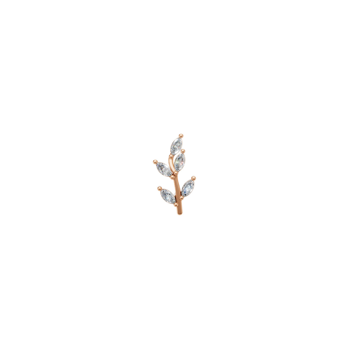 Rulla Jewelry Leaf in 18K rose gold with natural diamonds