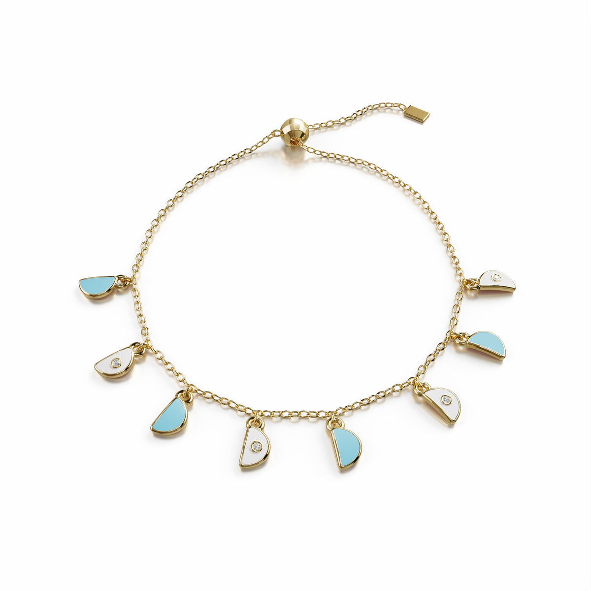 Amara Charm Bracelet in yellow gold – front view