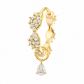 Rulla Marquise Eternity Hoop with Single Tear Drop Charm in yellow gold