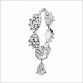 Rulla Marquise Eternity Hoop with Single Tear Drop Charm in white gold