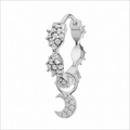 Rulla Marquise Eternity Hoop with Moon Charm in white gold