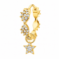 Rulla Marquise Eternity Hoop with Star Charm in yellow gold