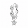 Rulla Marquise Eternity Hoop with Star Charm in white gold