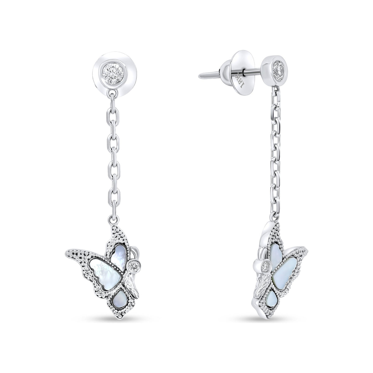 Classiyah Lumina Flutter Earrings in 18K yellow gold with diamonds