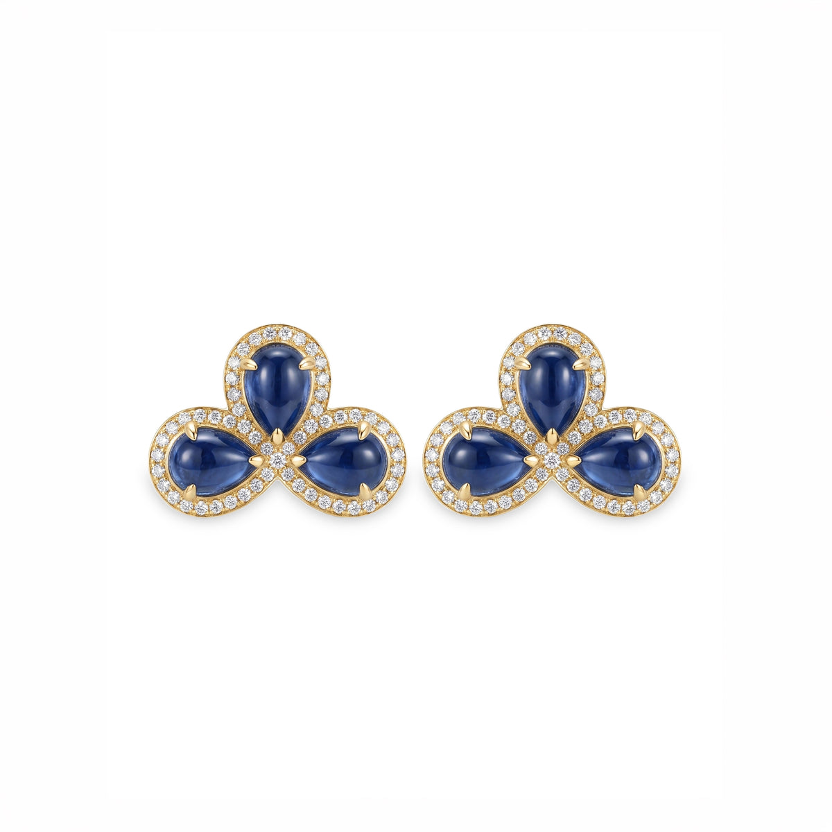 Caleums Cosmic Bloom 18K Yellow Gold Earrings