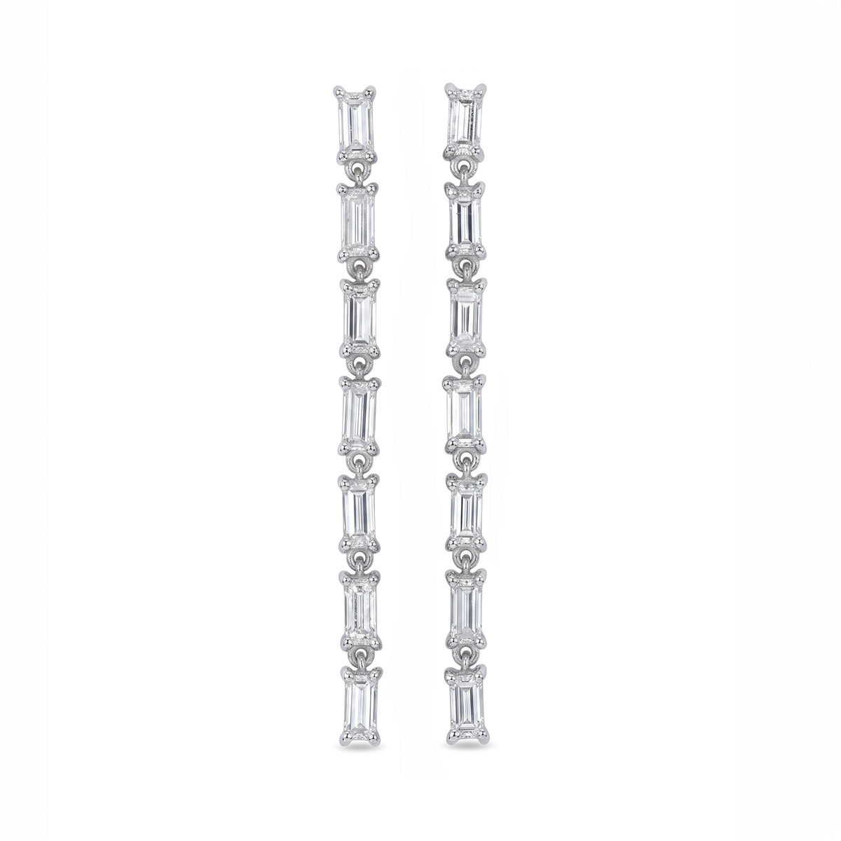 Caleums Stellar Cascade 18K White Gold Earrings