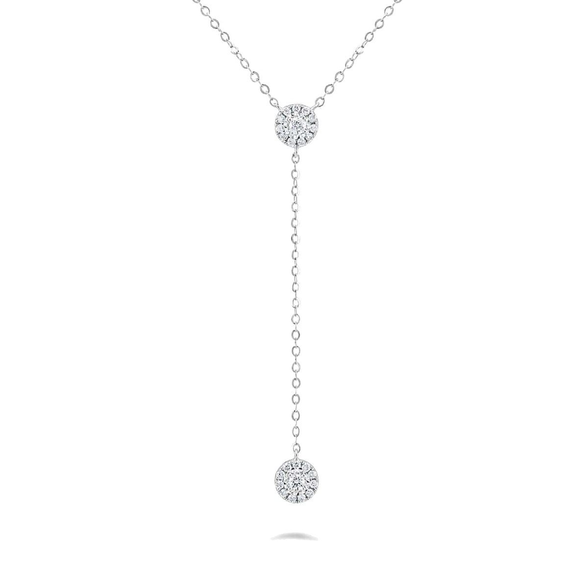 Rupali Adani Illuminate Y Drop Necklace 18K White Gold Necklace