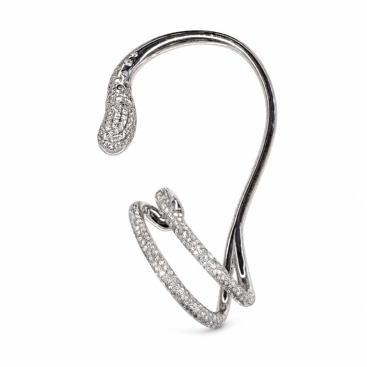 ALLAMI SAORA full diamond cuff earring in 18K white gold