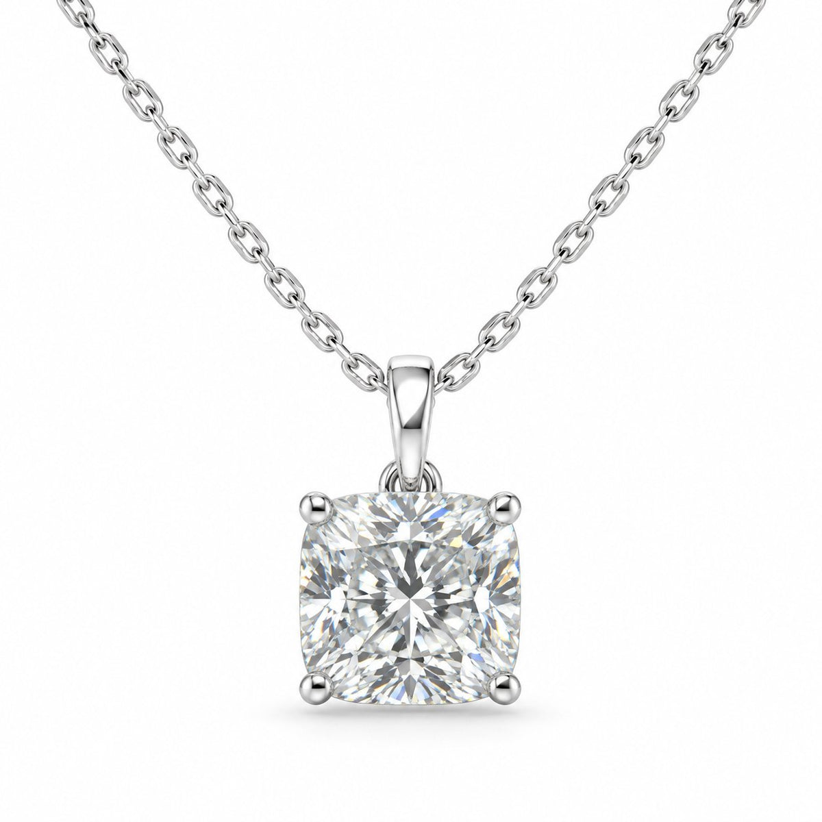 LeJour 2ct Cushion Lab-Grown Diamond Pendant Necklace