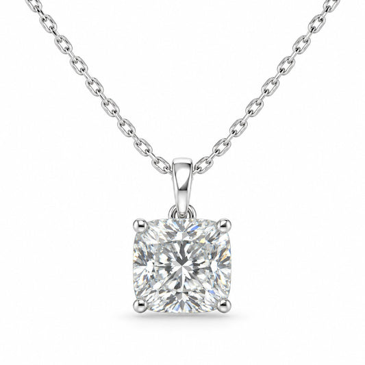LeJour 2ct Cushion Lab-Grown Diamond Pendant Necklace