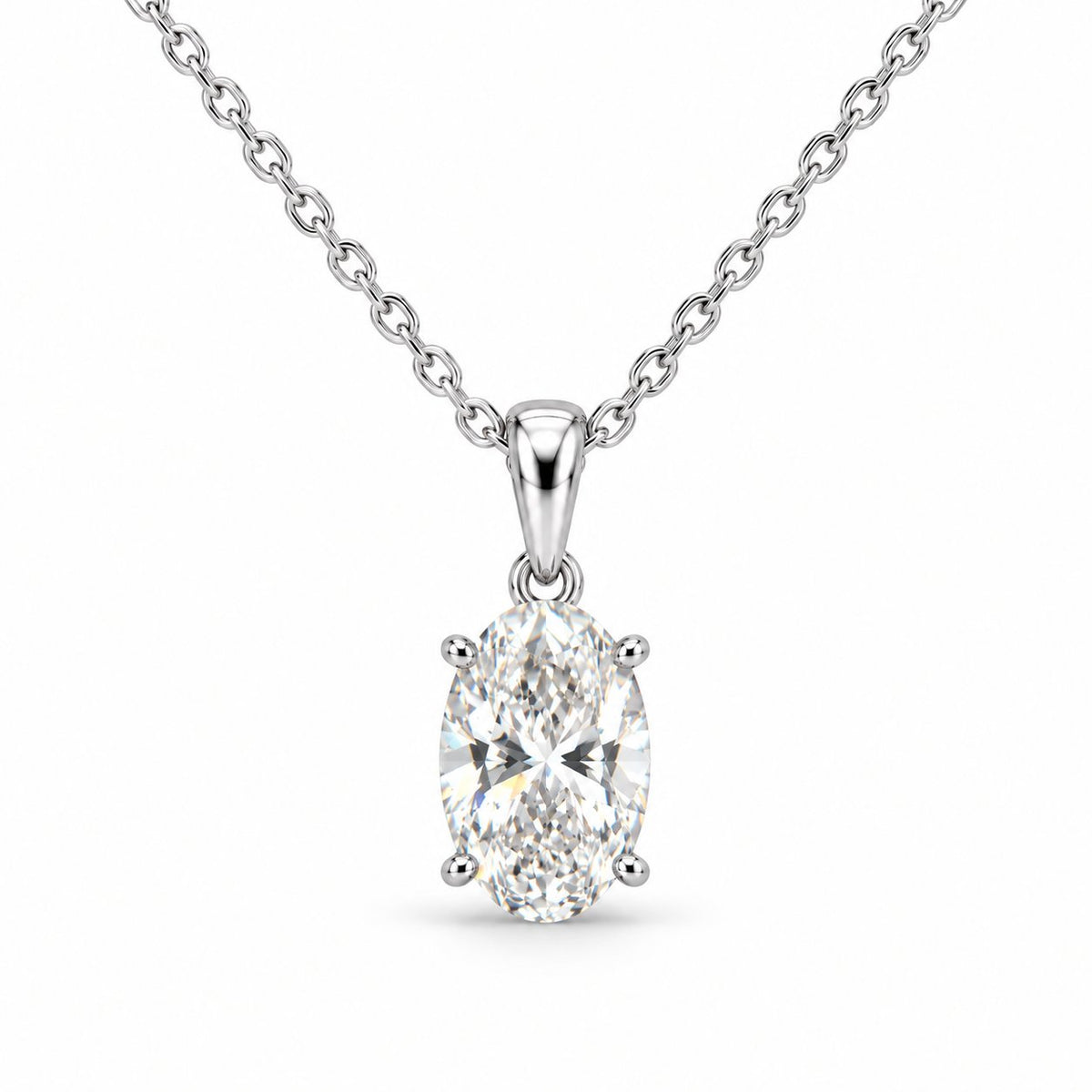 LeJour 2.01ct Oval Lab-Grown Diamond Pendant Necklace