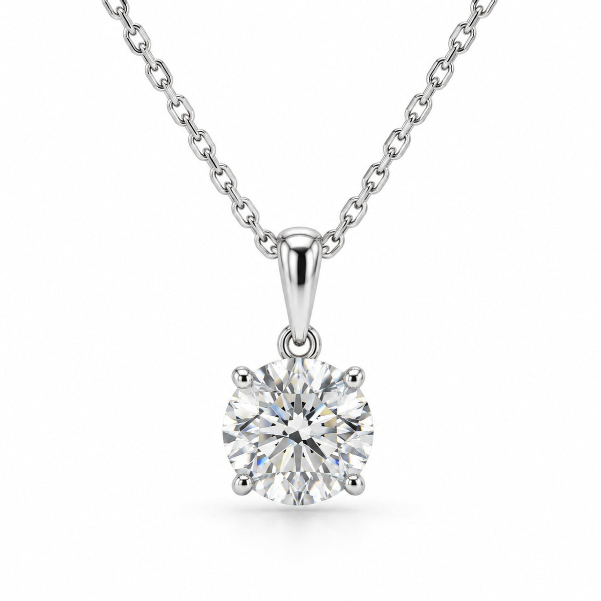 LeJour 1.62ct Round Lab-Grown Diamond Pendant Necklace