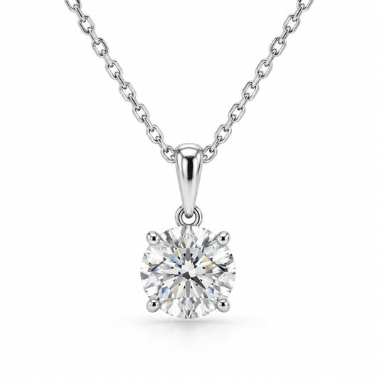 LeJour 1.62ct Round Lab-Grown Diamond Pendant Necklace