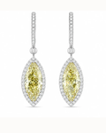Adrisya soleil marquise drops 18k white gold earrings front view