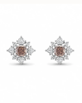 Adrisya aria cushion earrings 18k white gold earrings front view
