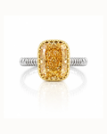 Adrisya golden hour cushion ring 18k two tone gold ring front view