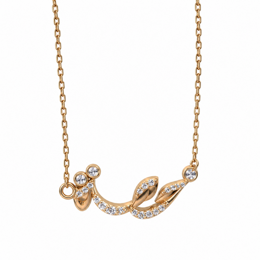 Abalii curved necklace on white background