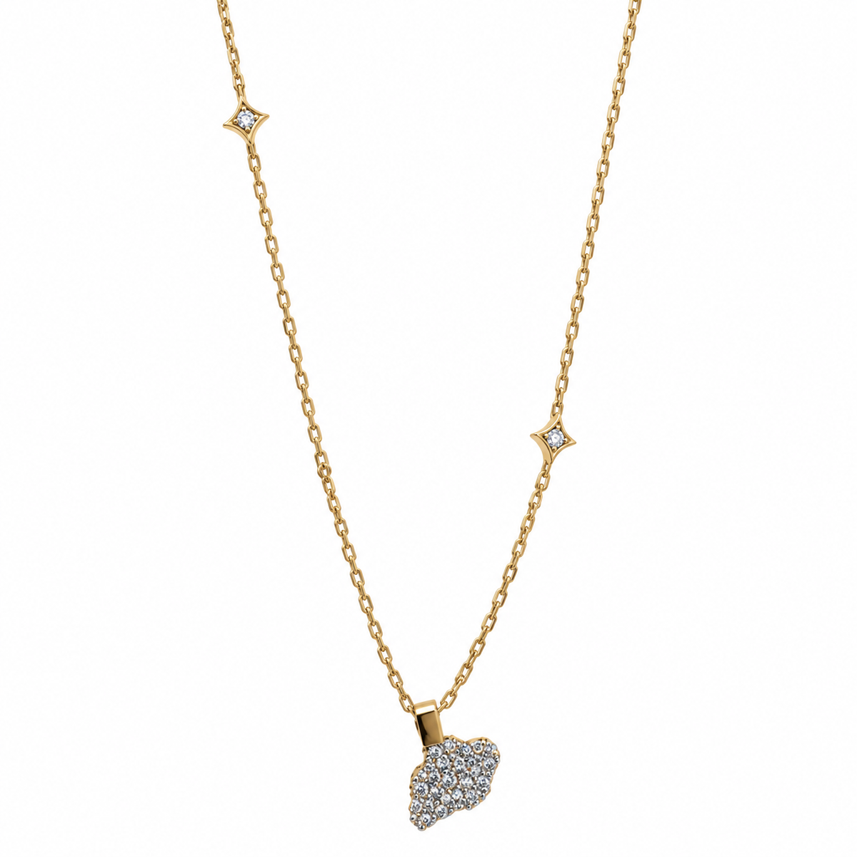 Abalii cloud necklace on white background