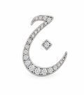 Rulla Arabic Letter Full Diamond Stud, letter ج, white gold